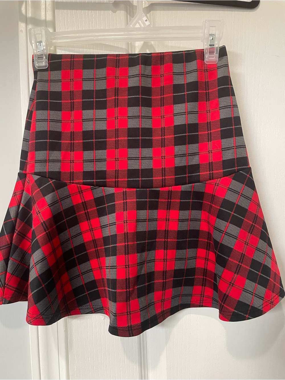 Sans Souci Red and Black Plaid Circle Skirt